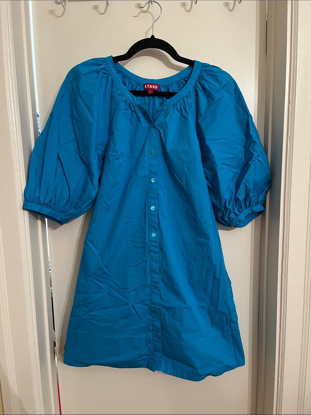Staud Mini Vincent Dress in Bright Blue Size Small